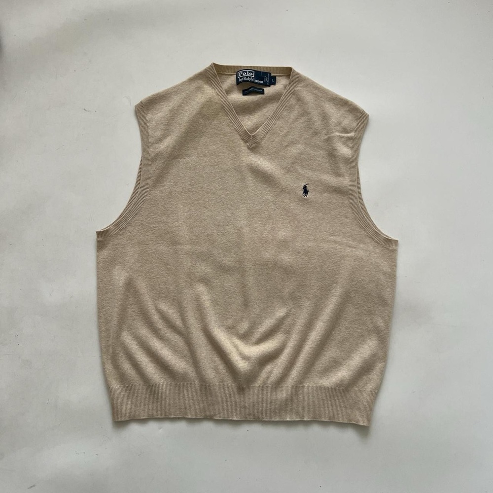 Ralph Lauren V-Neck Beige Sweater Vest